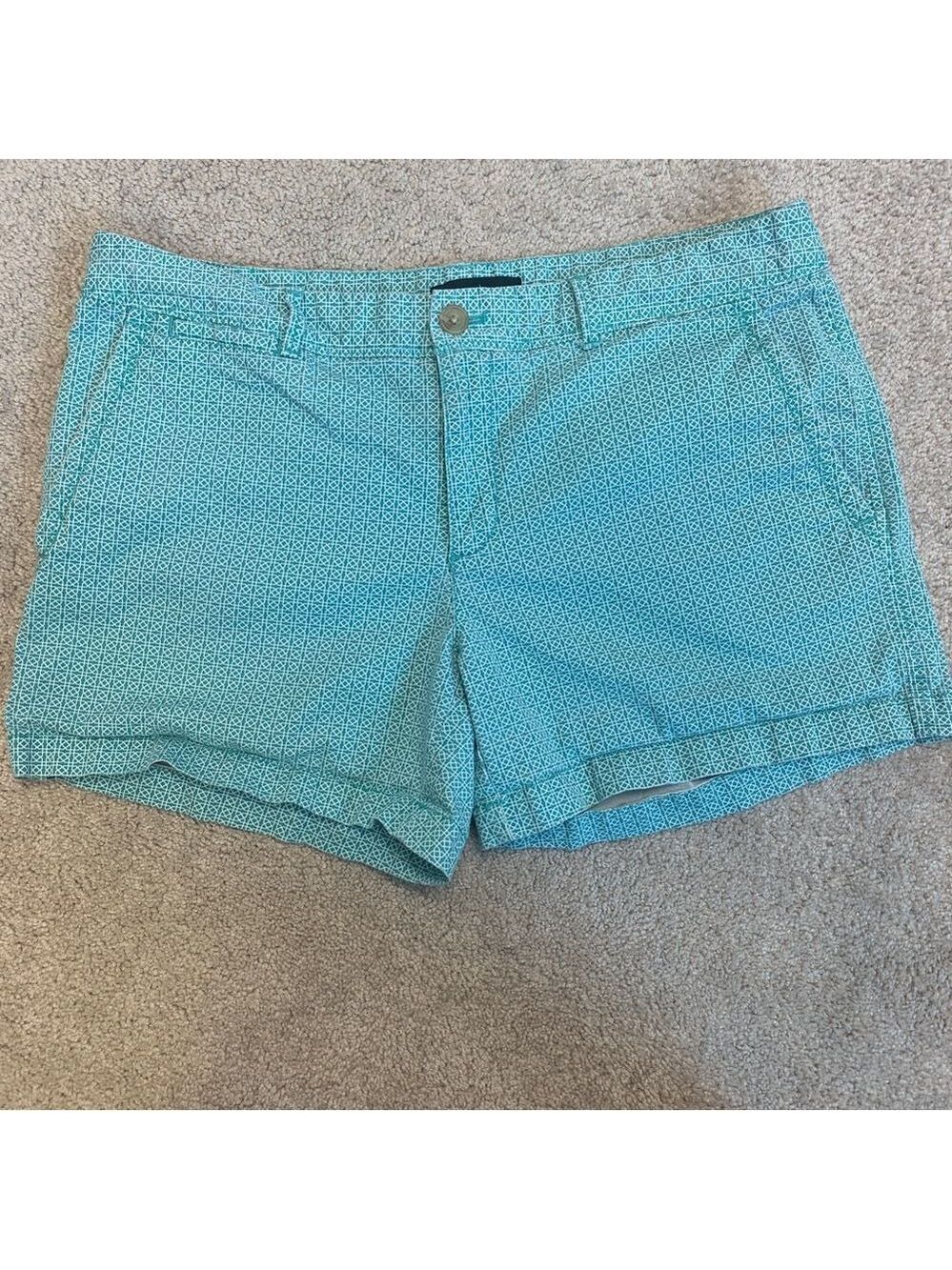 𝅺BANANA Republic teal blue aquamarine printed cargo shorts Sz 12